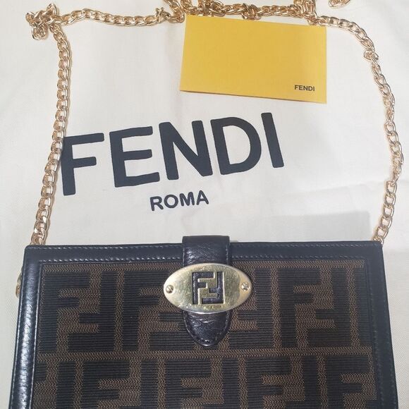 FENDI Zucca FF Monogram Wallet On Chain Crossbody Bag - Picture 3 of 16